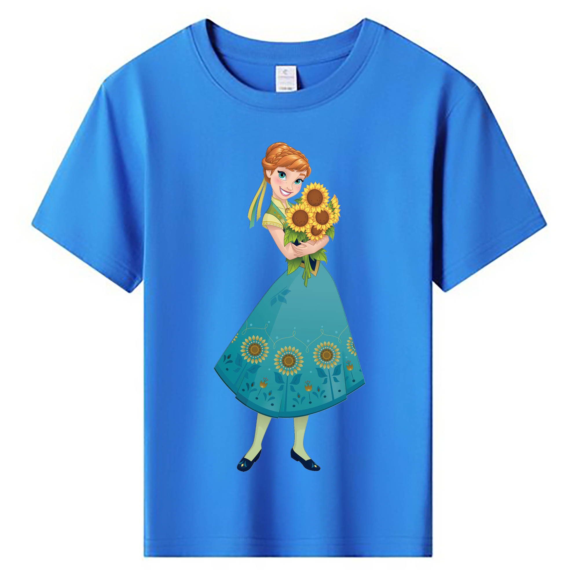 （画像用） アナと雪の女王 アンナ エルサ Frozen Anna Elsa 綿100％キッズTシャツ（フロントプリント）